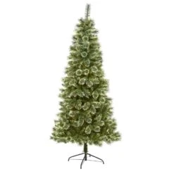 7 Ft. Wisconsin Slim Snow Tip Pine Artificial Christmas Tree With 652 Bendable Branches