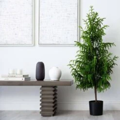 5 Ft. Artificial Norfolk Pine Christmas Tree -Holiday Glow Store nearly natural unlit christmas trees t4709 44 1000