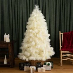 6 Ft. Unlit White Pampas Grass Artificial Christmas Tree 24 6 Ft. Unlit White Pampas Grass Artificial Christmas Tree -Holiday Glow Store nearly natural unlit christmas trees t4784 76 1000