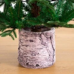 5 Ft. Artificial Woodland Fir Christmas Tree In Decorative Planter -Holiday Glow Store nearly natural unlit christmas trees t4796 44 1000