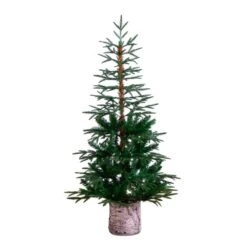 5 Ft. Artificial Woodland Fir Christmas Tree In Decorative Planter