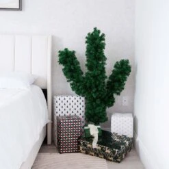 4 Ft. Artificial Cactus Christmas Tree -Holiday Glow Store nearly natural unlit christmas trees t4797 31 1000