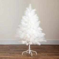 4 Ft. Artificial White Pampas Grass Christmas Tree -Holiday Glow Store nearly natural unlit christmas trees t5209 44 1000