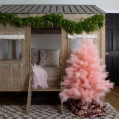 4 Ft. Artificial Pink Pampas Grass Christmas Tree -Holiday Glow Store nearly natural unlit christmas trees t5211 31 1000