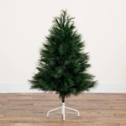 4 Ft. Artificial Green Pampas Grass Christmas Tree -Holiday Glow Store nearly natural unlit christmas trees t5213 44 1000