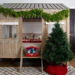 4 Ft. Artificial Green Pampas Grass Christmas Tree -Holiday Glow Store nearly natural unlit christmas trees t5213 76 1000