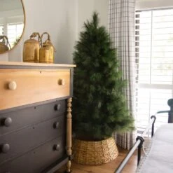 6 Ft. Unlit Green Pampas Grass Artificial Christmas Tree -Holiday Glow Store nearly natural unlit christmas trees t5214 fa 1000