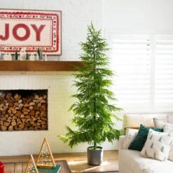 8 Ft. Artificial Real Touch Norfolk Island Pine Christmas Tree With Natural Look 15 8 Ft. Artificial Real Touch Norfolk Island Pine Christmas Tree With Natural Look -Holiday Glow Store nearly natural unlit christmas trees t5372 31 1000