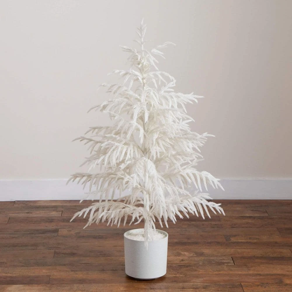 4 Ft. Artificial Real Touch White Norfolk Island Pine Christmas Tree With Natural Look 7 4 Ft. Artificial Real Touch White Norfolk Island Pine Christmas Tree With Natural Look - Image 5