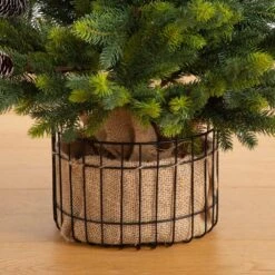 3 Ft. Artificial Balsam Fir Christmas Tree With Pine Cones In Jute Wire Planter -Holiday Glow Store nearly natural unlit christmas trees t5378 4f 1000