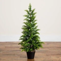 3 Ft. Artificial Cypress Topiary Christmas Tree -Holiday Glow Store nearly natural unlit christmas trees t5380 44 1000