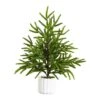 22 In. Artificial Real Touch Norfolk Island Pine In White Decorative Planter With Natural Look 2 22 In. Artificial Real Touch Norfolk Island Pine In White Decorative Planter With Natural Look -Holiday Glow Store nearly natural unlit christmas trees t5383 64 1000