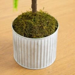 3 Ft. Artificial Real Touch Norfolk Island Pine In Metal Tin Planter With Natural Look -Holiday Glow Store nearly natural unlit christmas trees t5384 1f 1000