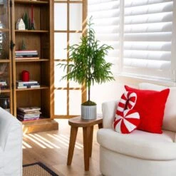 3 Ft. Artificial Real Touch Norfolk Island Pine In Metal Tin Planter With Natural Look -Holiday Glow Store nearly natural unlit christmas trees t5384 31 1000