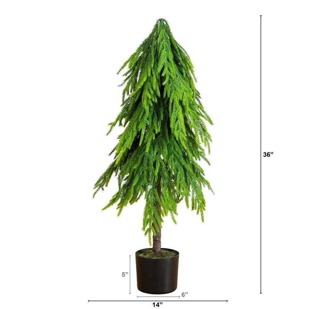3 Ft. Artificial Real Touch Down Swept Norfolk Pine Tree With Natural Look 5 3 Ft. Artificial Real Touch Down Swept Norfolk Pine Tree With Natural Look - Image 3