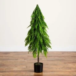 4 Ft. Artificial Real Touch Down Swept Norfolk Pine Tree With Natural Look -Holiday Glow Store nearly natural unlit christmas trees t5397 44 1000
