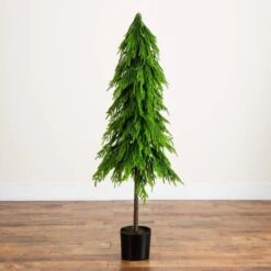 5 Ft. Artificial Real Touch Down Swept Norfolk Pine Tree With Natural Look -Holiday Glow Store nearly natural unlit christmas trees t5398 44 1000