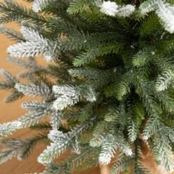 2 Ft. 3 Ft. 4 Ft. Artificial Snowed Balsam Fir Christmas Tree In Burlap Wrapped Base - (Set Of 3) -Holiday Glow Store nearly natural unlit christmas trees t5399 1f 1000