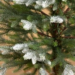 2 Ft. 3 Ft. 4 Ft. Artificial Snowed Balsam Fir Christmas Tree In Burlap Wrapped Base - (Set Of 3) -Holiday Glow Store nearly natural unlit christmas trees t5399 4f 1000