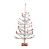 3 Ft. Artificial Retro Silver Tinsel Christmas Tree With 45-Red Mini Ornament Balls And Wooden Base -Holiday Glow Store nearly natural unlit christmas trees t5401 64 1000