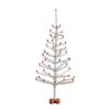 4 Ft. Artificial Retro Silver Tinsel Christmas Tree With 50-Red Mini Ornament Balls And Wooden Base -Holiday Glow Store nearly natural unlit christmas trees t5402 64 1000